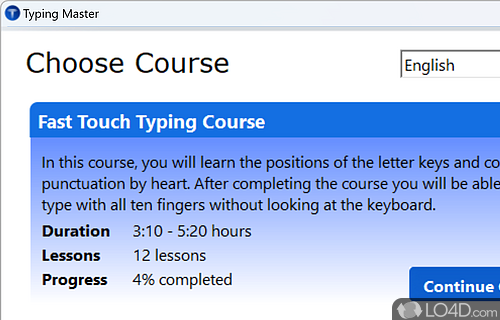 Cumulative curriculum - Screenshot of Typing Master