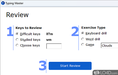 Analysis widget - Screenshot of Typing Master