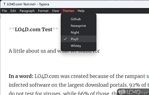 LaTeX - Screenshot of Typora