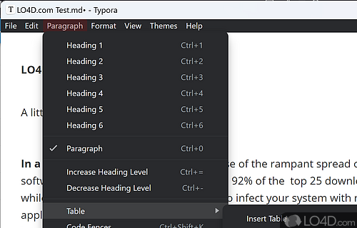 Transform the text in HTML - Screenshot of Typora