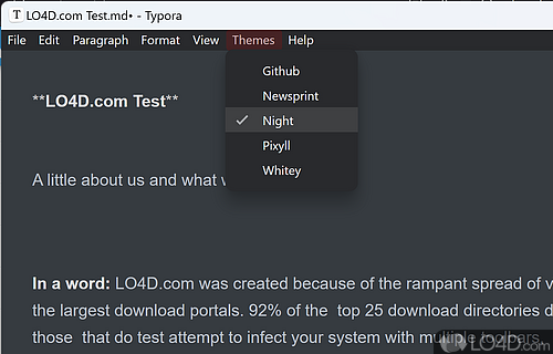 OpenOffice - Screenshot of Typora
