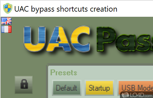 Screenshot of UAC Pass - Can deactivate User Account Control (UAC) for selected apps, without deactivating it altogether