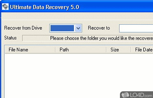 Screenshot of Ultimate Data Recovery - User interface