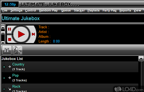 User interface - Screenshot of Ultimate Jukebox