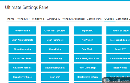 User interface - Screenshot of Ultimate Settings Panel
