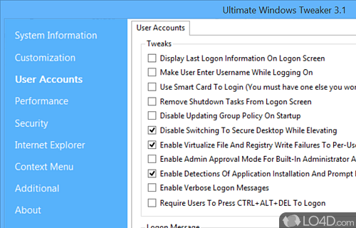 Create system restore points to easily rollback - Screenshot of Ultimate Windows Tweaker