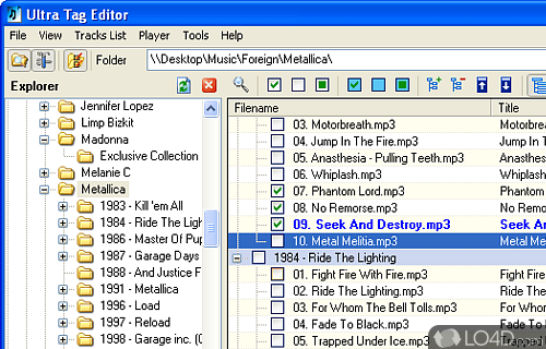 Screenshot of Ultra Tag Editor - Edit MP3s tags, organize music collection and much more
