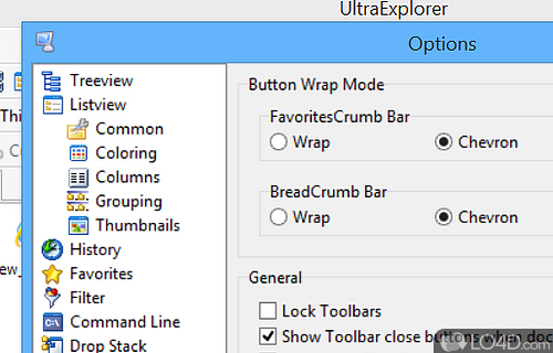 User interface - Screenshot of UltraExplorer Portable