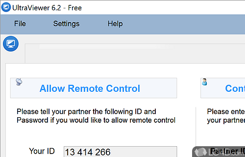 Connect to a remote computer with a unique ID and password and provide support for a loved one or colleague - Screenshot of UltraViewer
