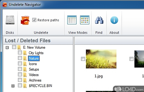 Undelete Navigator Screenshot