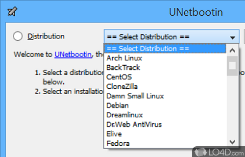 Install various distributions - Screenshot of UNetbootin