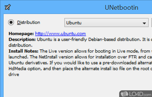 Create bootable USB drives - Screenshot of UNetbootin