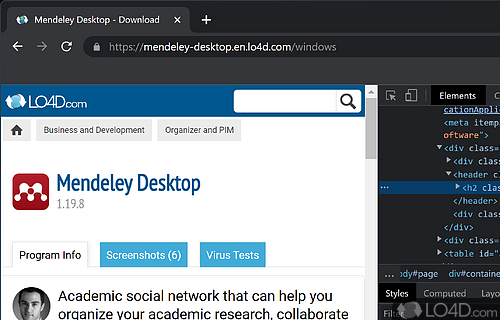 Developer tools are available in this web browser - Screenshot of UnGoogled Chromium