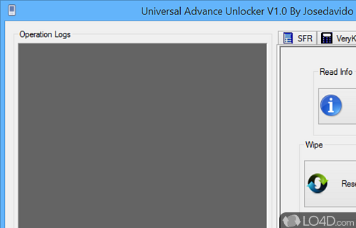 User interface - Screenshot of Universal Advance Unlocker