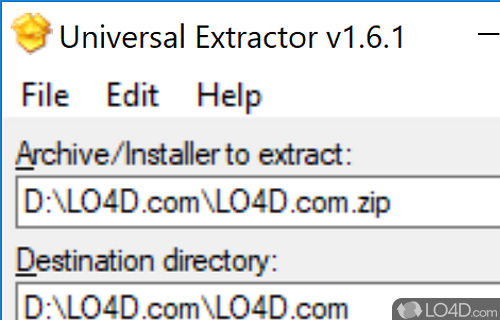 Screenshot of Universal Extractor Portable - Extract files from any type of archive to various locations on computer