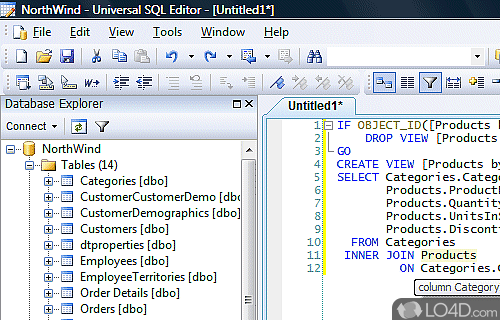 Universal SQL Editor Screenshot