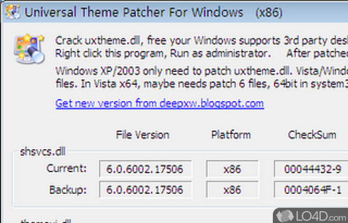 Screenshot of Universal Theme Patcher - It allows to install third-party themes on PC