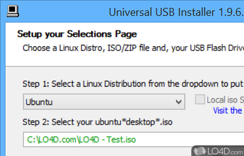 Pick the desired Linux distribution - Screenshot of Universal USB Installer