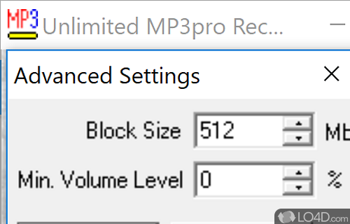 The upside of a portable app - Screenshot of Unlimited MP3pro Recorder