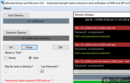 A few configuration settings - Screenshot of Ultimate Extract and Recover