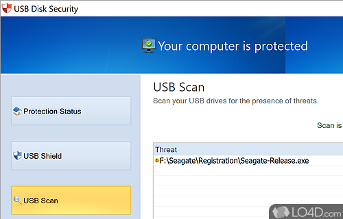 A misleading scan procedure - Screenshot of USB Disk Security