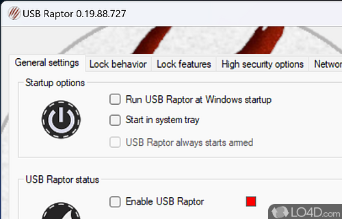 Block access to the PC using a USB drive - Screenshot of USB Raptor