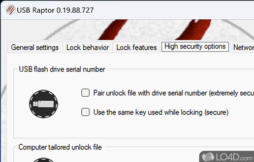 User interface - Screenshot of USB Raptor