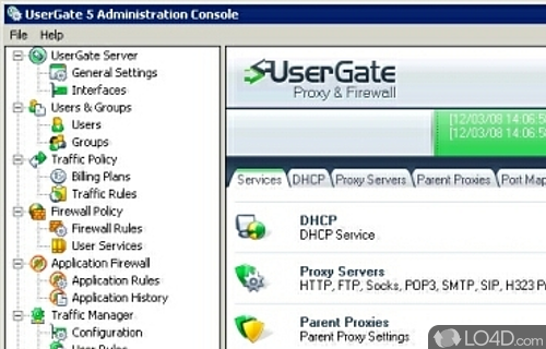 Screenshot of UserGate Proxy - Advanced app designed for monitoring and controlling the Internet traffic on multiple computers in a network