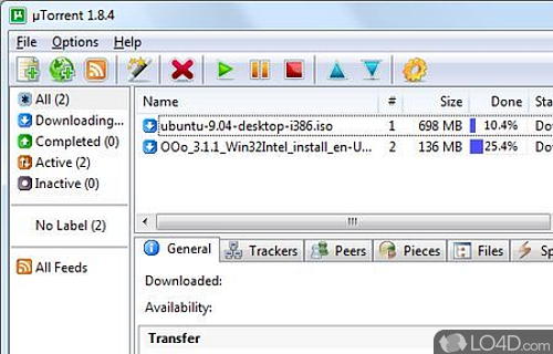 Screenshot of uTorrent Portable - Use your favorite torrent client anywhere