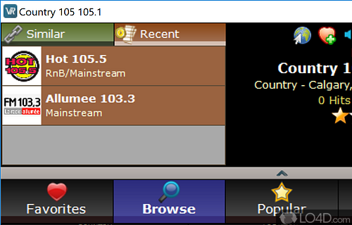 Simplistic interface - Screenshot of V-Radio