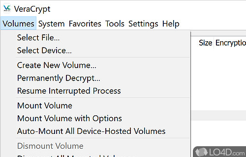 Complete security but not user-friendly - Screenshot of VeraCrypt