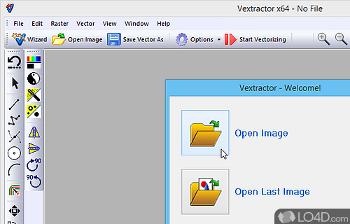 Screenshot of Vextractor - Turn raster images into vector file types by resorting to advanced