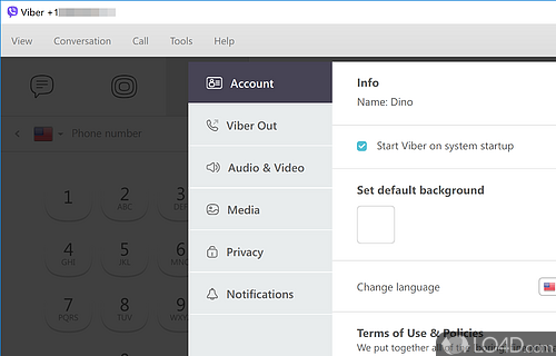 Free, high-quality audio and video calls - Screenshot of Viber for Windows