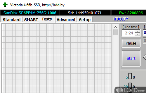 Simple configuration menu - Screenshot of Victoria SSD/HDD