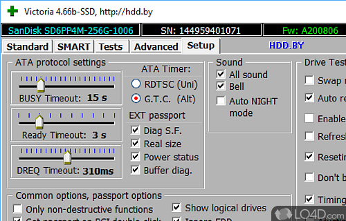 Analyze the hard drive and test it - Screenshot of Victoria SSD/HDD