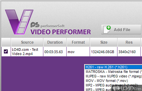 Minimalistic interface - Screenshot of Video Performer