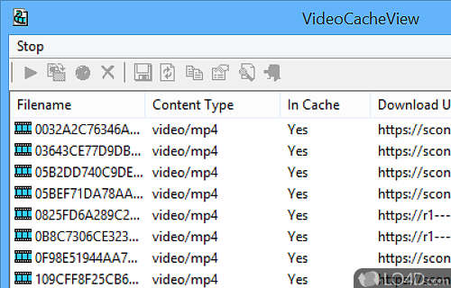 Can extract web site video files from the cache data of web browsers - Screenshot of VideoCacheView