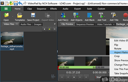 A simple yet functional tool - Screenshot of VideoPad Video Editor Free