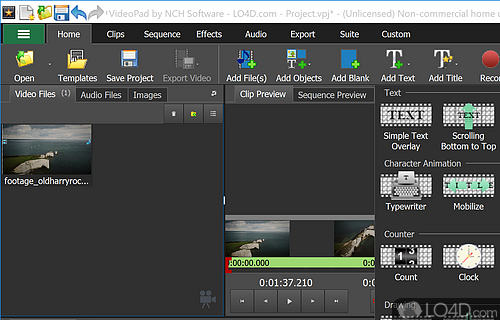 Create stunning videos and perform basic editing tasks - Screenshot of VideoPad Video Editor Free