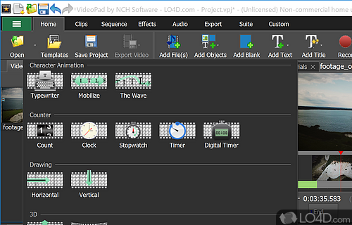 Simple interface - Screenshot of VideoPad Video Editor Free