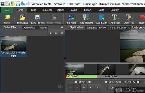 is videopad video editor free