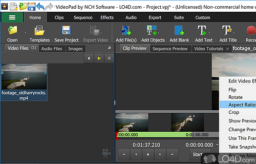 A simple yet functional tool - Screenshot of VideoPad Video Editor