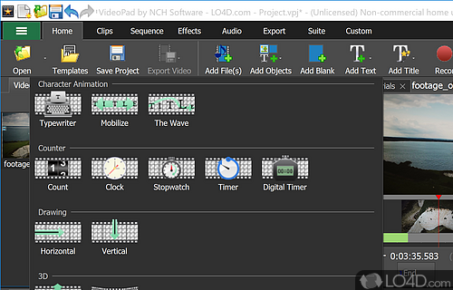 Simple interface - Screenshot of VideoPad Video Editor