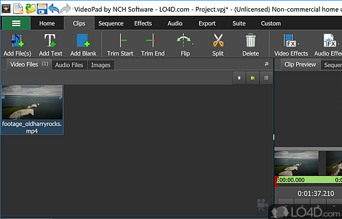 Supports a wide range of file formats - Screenshot of VideoPad Video Editor