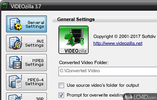 Easily convert video files from one format to another - Screenshot of VIDEOzilla