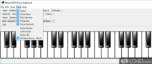 A MIDI piano on your computer - Screenshot of Virtual MIDI Piano Keyboard