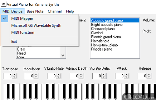 Straightforward layout - Screenshot of Virtual Piano