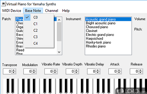 Basic functionality - Screenshot of Virtual Piano