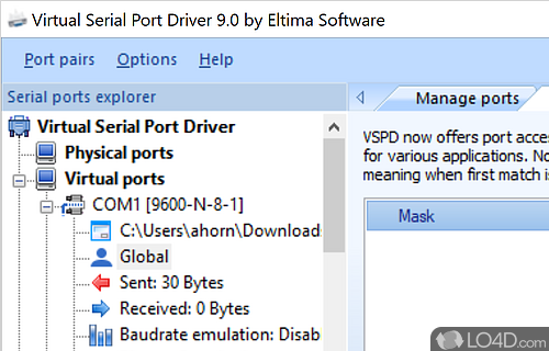 Virtual Serial Ports Driver XP Screenshot