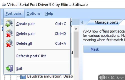 Virtual Serial Ports Driver XP Screenshot